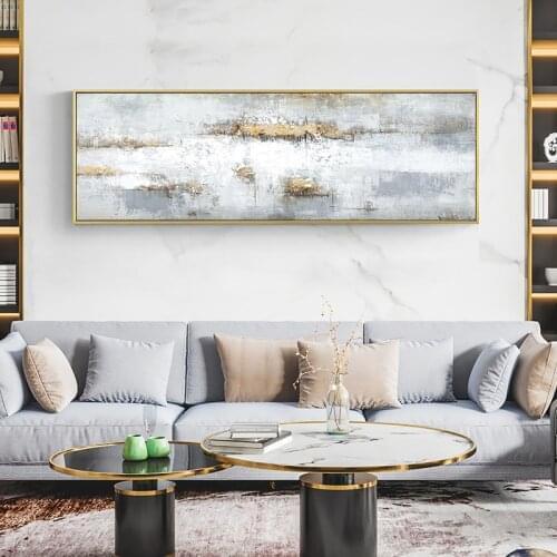 Original Abstract Art Painting Grey Oil Painting Posters And Prints Wall Art Canvas Pictures for Living Room Home Decoration