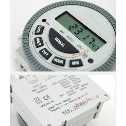 By dhl 50pcs CN304E TM619 Digital Programmable Digital Timer Switch 12V/24V/110V/220V Internal Battery Automatic Timer