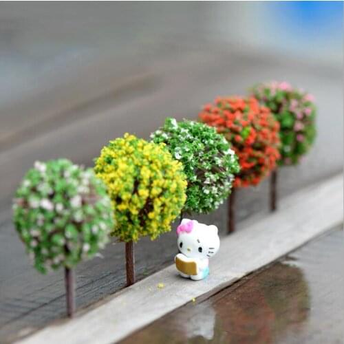 Flower Tree Miniature Figures Tree Figurine decoration Fairy garden Accessories Birthday Cake Car statue resin craft TNB101