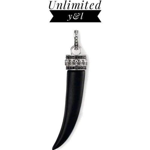 Skull Tigers Tooth Pendants Fashion Jewelry Thomas Style CZ DIY Skeleton Necklace Accessories Silver for Women Men Gifts