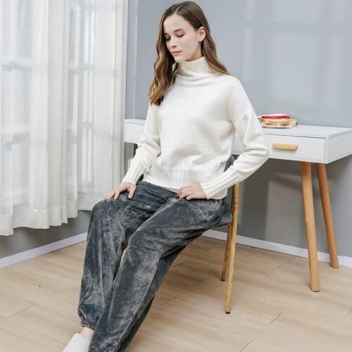 BALDAUREN Couples Fall/Winter New Flannel Solid Sleep Bottom WomenThicken Thermal Pajama Pants Mens Loose Home Pants