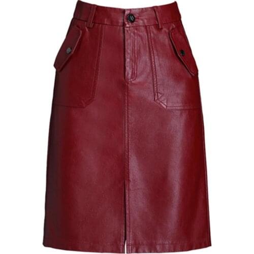 NUFASLOS Leather Pencil Skirts