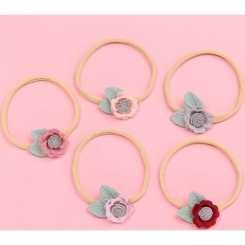 MAYA STEPAN 1 PCS Baby Girl Headband Hair Accessories Clothes Band Newborn Headwear Hairband Lace Flower Leaf Toddlers Hairband