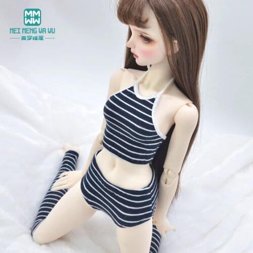 58--60CM 1/3 BJD Doll clothes DD SD Toy ball joint doll accessories Fashion Striped underwear three-piece suit
