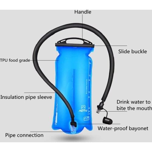 Outdoor Drinking Water Bag Water Bladder 2L Cycling Running Mountaineering Water Bag Camping Off-road Drinking Water Bag Folding