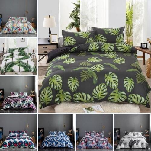 Leaf Bedding Set Kids Women Flowers Duvet Cover Luxury Microfiber Teens Comforter Cover with 2 Pillow Shams Housse De Couette