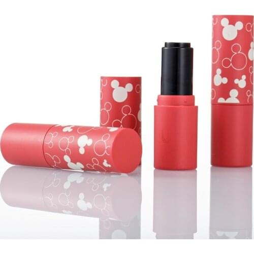 Empty Lipstick Tubes Round Red Refillable Lip Balm Holder Container Cartoon 12.1mm Cosmetic Lipstick Container 10/30/50pcs