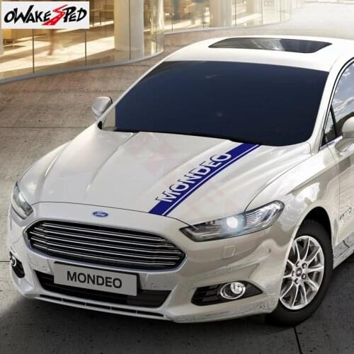 Car Styling Cover Engine Bonnet Hood Decor Decal Sport Stripes Stickers Auto Head Stickers Vinyl Decals For Mondeo MK3 MK4 MK5