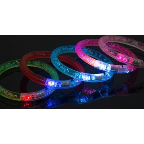 Led Glitter Bracelet Bangle LED Hand Ring Acrylic Glow Flash Light Sticks Party Supplies Toys W9164