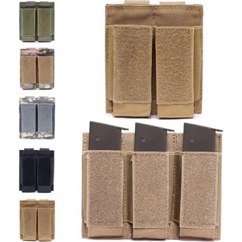 Tactical Molle Mag Pouch Military Pistol Ammo Clip Airsoft Triple Magazine Pouches for GLOCK M1911 92F Mags Hunting Accessories
