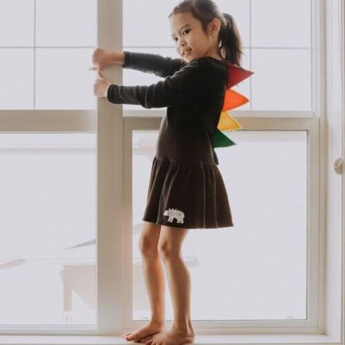 2020 new autumn and winter girls skirt color freak horn black dress factory direct sales