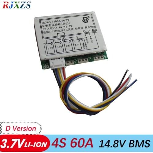 4S 60A li-ion 14.8V 16.8V 18650 BMS PCM battery protection board bms pcm for li-ION battery cell pack with Balancing