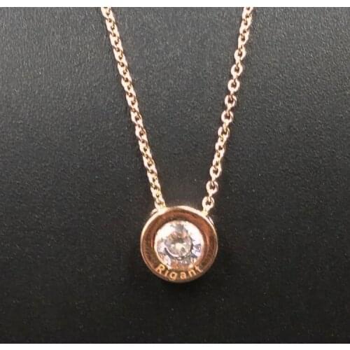 Fashion Charms Single CZ Letter Necklace Small Size Delicate AAA Cubic Zircon Pendant Clavicle Necklace for Women