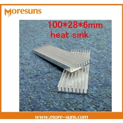 Fast Free ship 2pcs/lot Aluminum alloy heat sink 100*28*6mm heat sink strip for LED/Aluminum Heatsink Cooler For Led Light