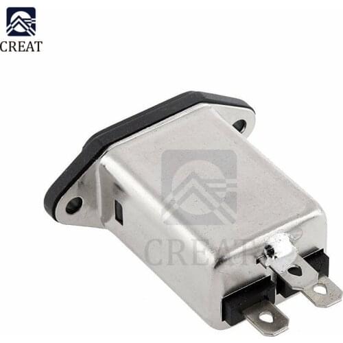 AC 250V 10A IEC 320 C14 Male Plug 3 Pins Black PCB Panel Power Socket Connector EMI Filter for Fitness Equipment