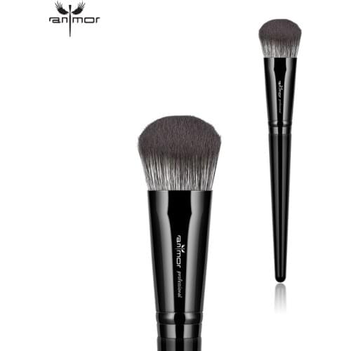 Anmor Foundation Makeup Brush Professional Single Power Contour Concealer for Make Up Black Synthetic Hair Brushes Cosmetic Tool