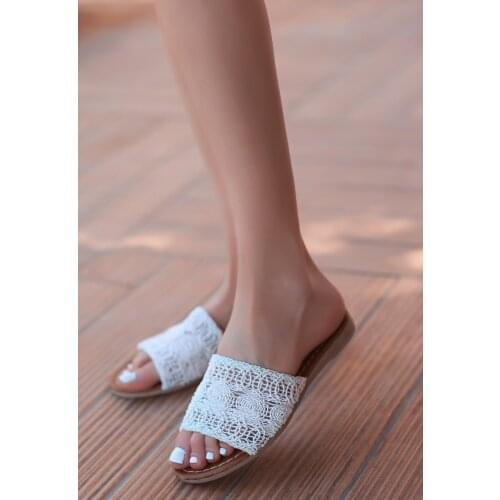 White Braided Slippers