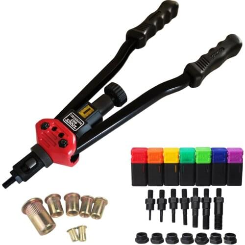 BT-607 RIVET NUT TOOL Hand Blind Riveter Hand Riveter Rivet Gun with 7 Metric Mandrels Rivnuts
