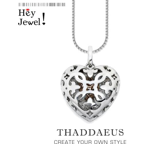 Necklace Heart Medallion,2020 Brand New Link Chain Fashion Jewelry Europe 925 Sterling Silver Bijoux Gift For Women Friend