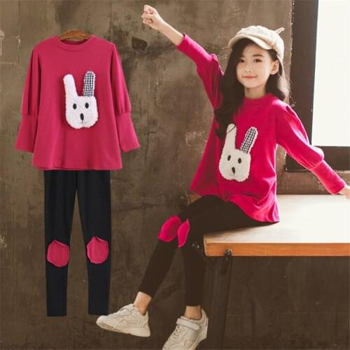 Children Clothes Autumn Cartoon Girls Sets Long Sleeve Tracksuit 2- 13 Years Girls Clothing Sport Suit Kids Clothes Sets