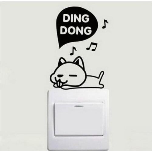 Ding Dong Knocking Music Wall Decals Home Decoration Decor Switch Dog Vinyl Sticker S-861