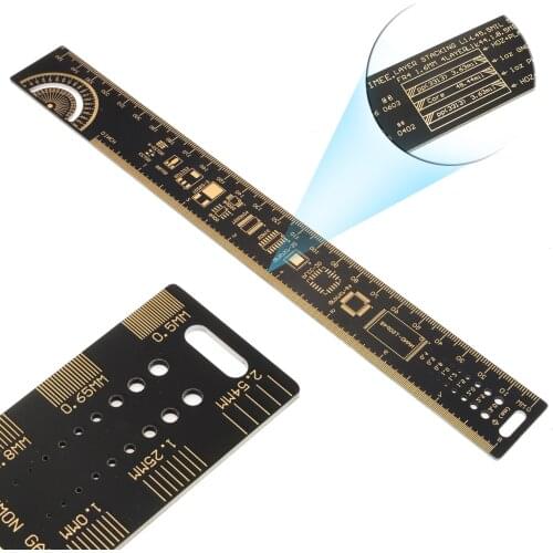 Electronic PCB Ruler 25cm 10 inch Multifunctional PCB Ruler Measuring Tool Resistor Capacitor Chip IC Straight Scale