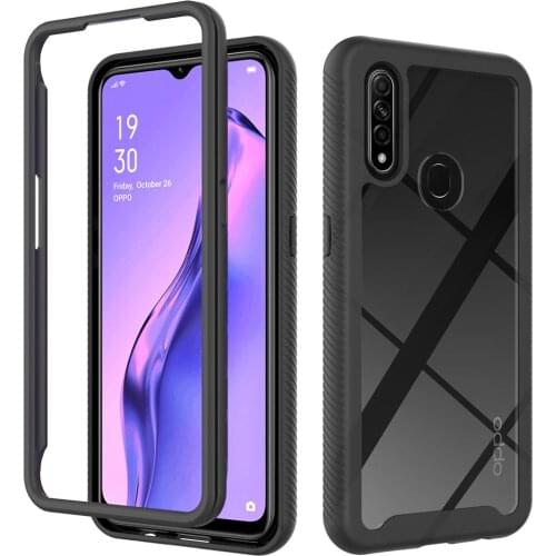 2 in 1 Hybrid Rugged Armor Shockproof Case Coque Fundas For OPPO A31 Soft TPU Frame Transparent Acrylic Hard PC Back Cover