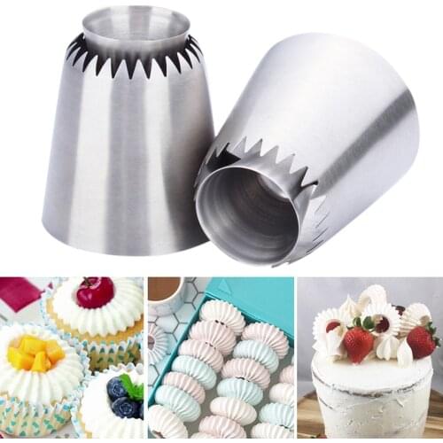 Icing Piping Nozzle Stainless Steel DIY Cake Decoration Cream Pastry Flower Tips Baking Tool Grease Nipple Decorating Mouth