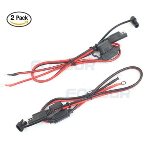 Foxsur 12V Charger Cable for Motorcycle Battery Terminal To SAE Quick Disconnect Cable Motorcycle Battery Output Connector