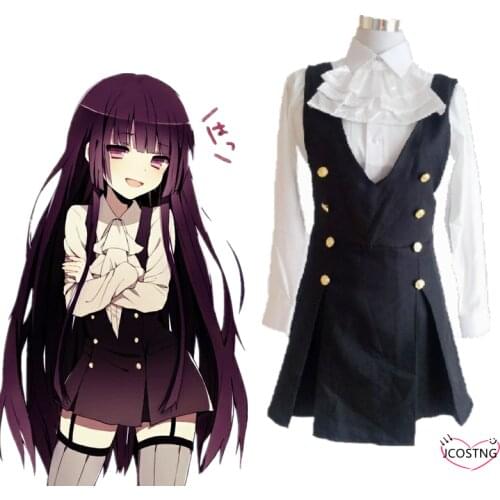 Shirakiin Riricho Anime Cosplay Inu X Boku SS Cosplay Cartoon Halloween Cos Woman Man Cosplay Costume Shirt Skirt Bow Tie Wigs
