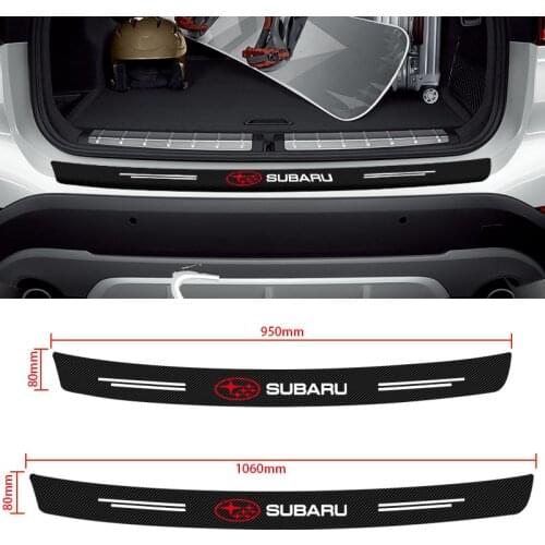 1Pcs New Fashion Car Trunk Carbon Fiber Bumper Sticker For Subaru Forester impreza Outback Legacy Tribeca Car car accessories