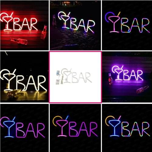 Neon Led Colors Lights Switch Lamp Bar Dinner Coffee Shop Stage Table Desk Decoration Battery USB powered Accessories Lamp Light