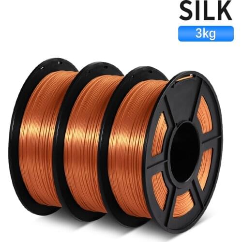 SILK PLA Filament 3D Printer Filament 3 Rolls/Set DIY Gift FDM 3D Printer and Printing Pen Material 1.75MM 2.2LBS 3D