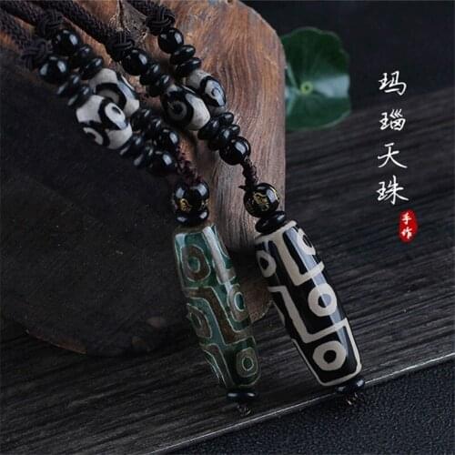 Original Tibet Dzi Nacklace Nine Eye Bead Fashionable Tibetan Style for Men and Women Free Shipping