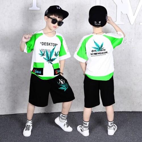4-14 Years Summer Boy Clothing Set 2021 New Fashion Casual Active T-shirt+ Pant Kid Children Boy Teenager Clothing