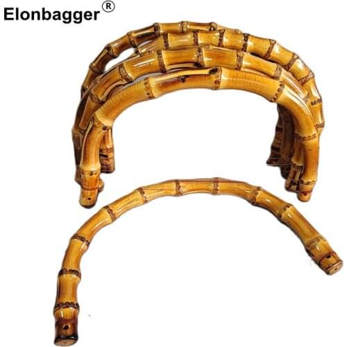 25x14 Cm Bamboo Bag Handles Replacement U Shape Plastic Purse Handbag Handles for DIY Light Brown - 2pcs Rattan Purse Frame