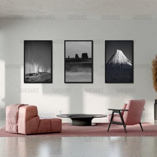 Poster Snow Landscape Painting On The Volcanic Pinnacle Home Decoration Canvas Painting Living Room and Bedroom Wall Art Modern