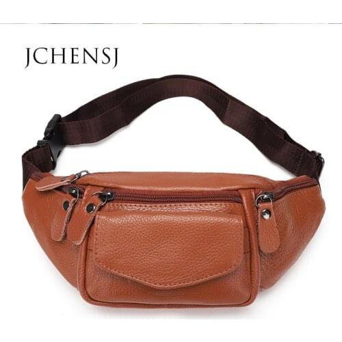 JCHENSJ Genuine Leather Waist Bag For Men Large Capacity Mens Belt Bag Commuting Outdoor Casual Male Fanny Pack