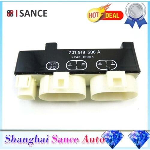 ISANCE Cooling Fan Controller Switch Relay 701919506A For VW EuroVan 1992 1993 1994 1995 1996 1997 1998 1999 2000 2001 2002 2003