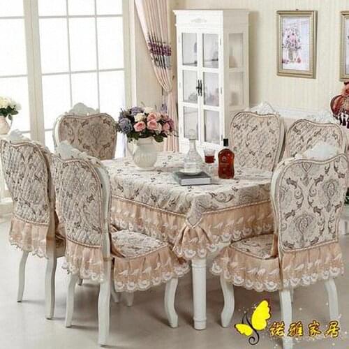 Luxurious Europe Style Cotton Table Cloth Rectangular Lace Edge Tablecloth Letter Printed Dustproof Table Covers toalha de mesa