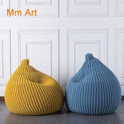 Nordic Lazy Sofa Bed & Breakfast Style Leisure Tatami Living Room Balcony Single Bean Bag Wool