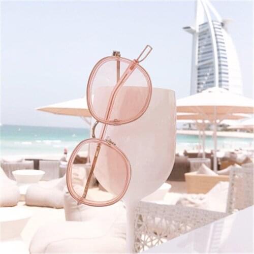 New Classic Oval Red Women Sunglasses Female Vintage Luxury Plastic Brand Designer Cat Eye Sun Glasses UV400 Driver Goggles