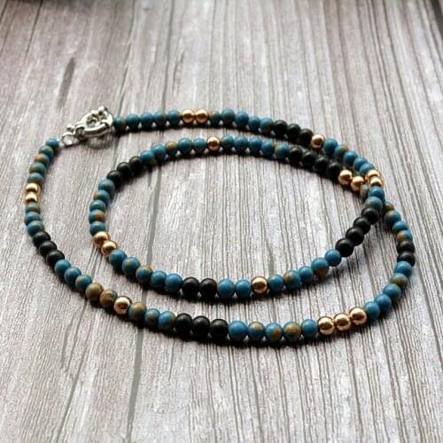 Statement Collar Necklaces blue Natural Stone Summer Necklace Women Elegant Gifts Chain Jewelry
