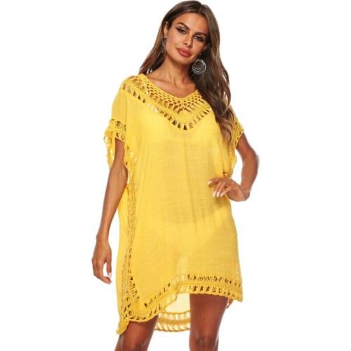 Women Ladies Bikini Cover Up Bathing Suit Lace Crochet Swimwear Beach Dress