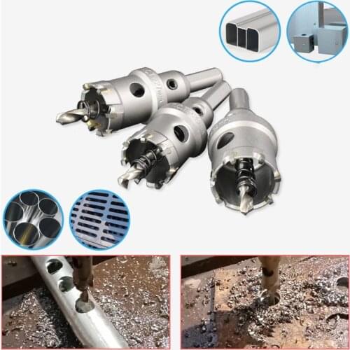 ZtDpLsd 1Pcs Professional 14mm-50mm Tungsten Steel Carbide Tipped TCT Drill Bit Metal Cutter Core Hole Saw Metalworking Tool Kit