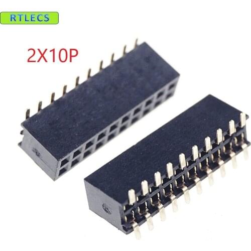 1000pcs 2x10 P 20 pin 1.27mm Pitch Pin Header Female dual row SMT straight Surface Mount PCB Rohs Lead free