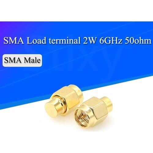 2pcs 2W 6GHz 50 ohm SMA Male RF Coaxial Termination Dummy Load Gold Plated Cap Connectors Accessories