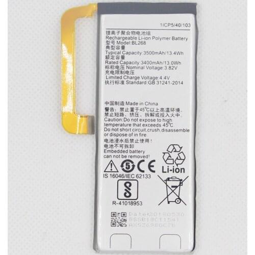 20pcs/battery 3.82V 3500mAh BL268 For Lenovo ZUK Z2 Z2131 Original Battery