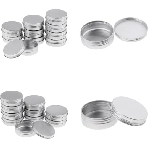 20Pcs Empty Aluminum Tins Cans With Screw Lids Box Container Jar Top Round (30g,100g)