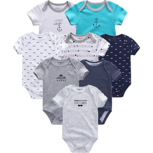 2020 8PCS/Lot Newborn Clothes 100%Cotton O-Neck 0-12M Baby Girls Boys Jumpsuit Bodysuits Roupas de bebe Short Sleeve Clothing